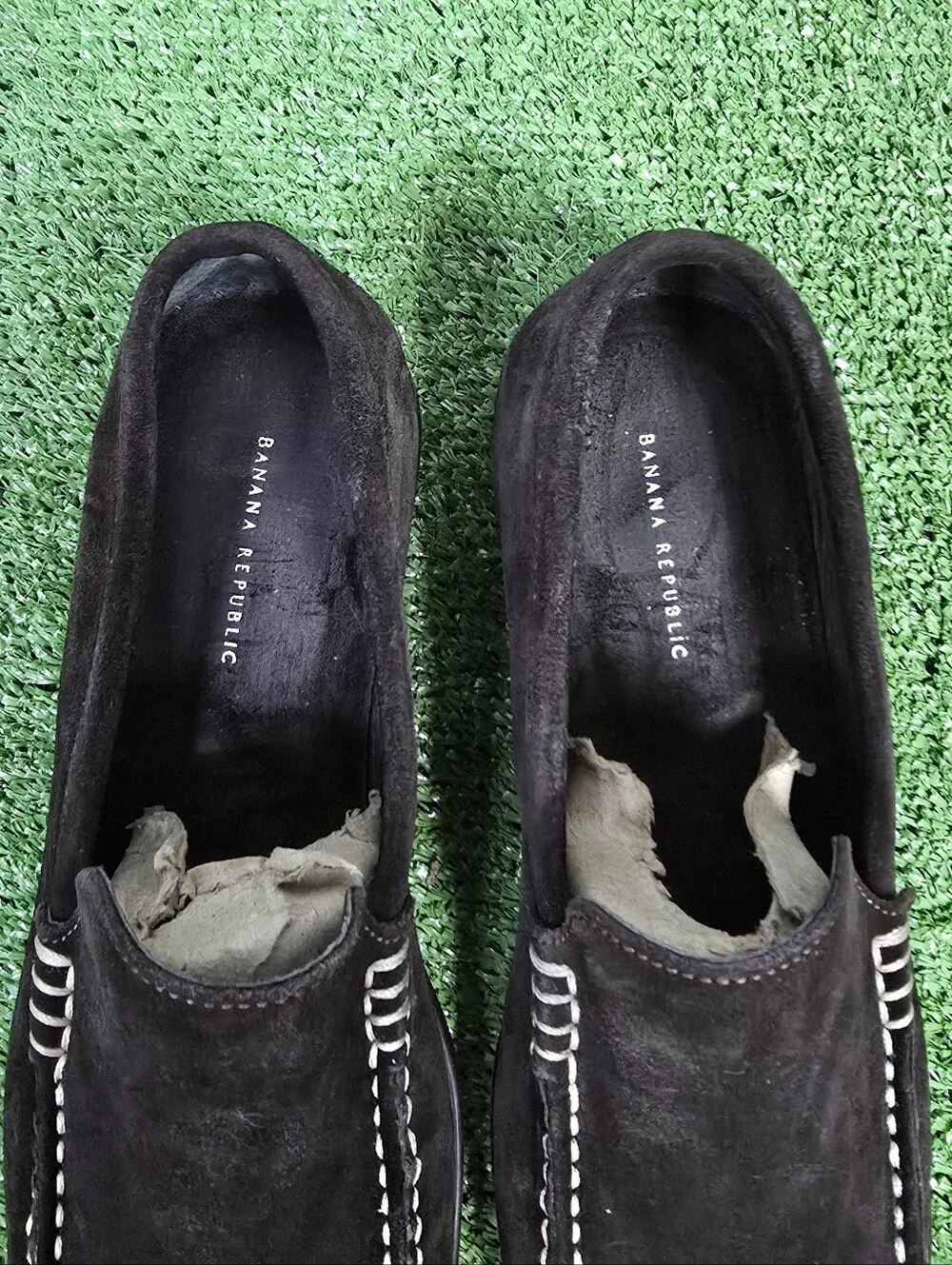 Banana Republic Anton Genuine Leather Suede Rich Dark Brown Mock Toe Loafers